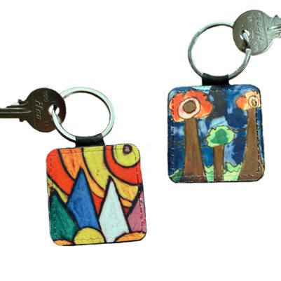NEW Leatherette Key Tag - 2 different images